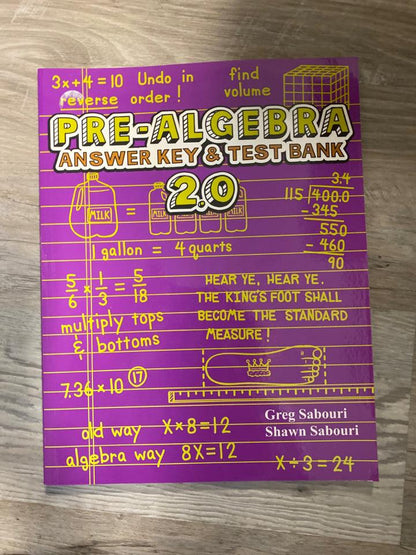 Teaching Textbooks Pre-Algebra 2.0 Answer Key & Test Bank — additional copy