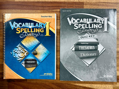 Abeka Vocabulary Spelling Poetry I 6rh Ed Key Set of 2
