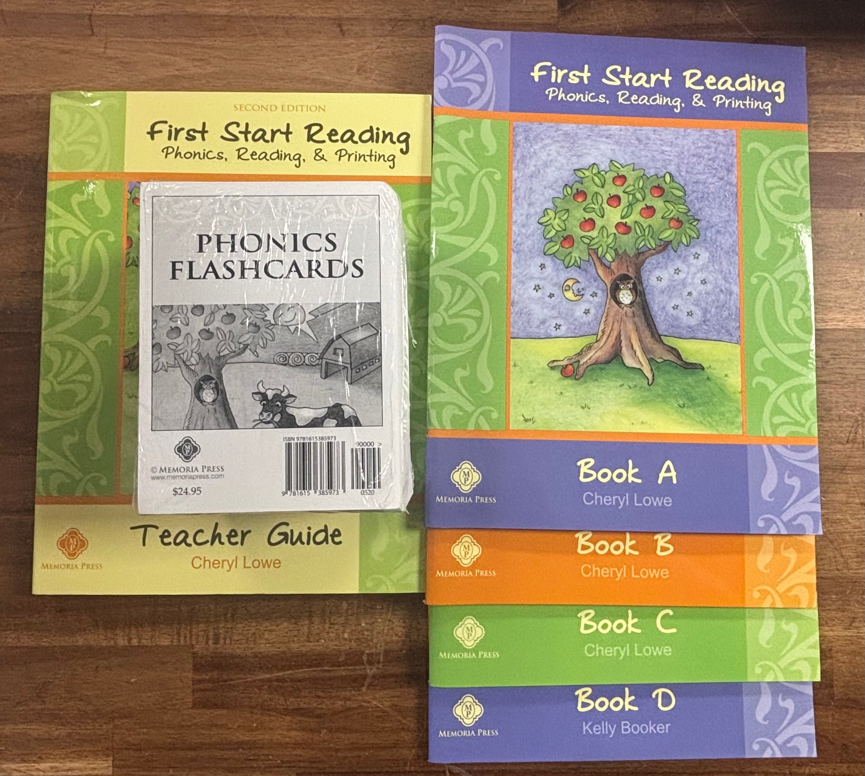 Memoria Press First Start Reading Set: Teacher Guide Text Flashcards