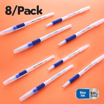 Prima Stick Pen with Cushion Grip - Pack of 8