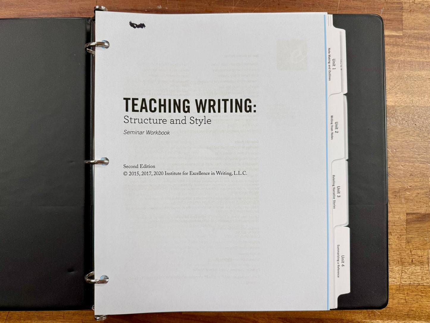 IEW Teaching Writing Structure & Style Seminar Workbook 2nd Ed