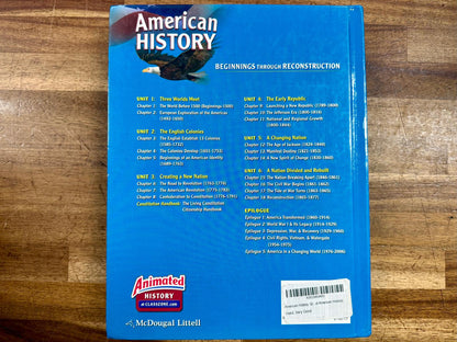 McDougal Littell American History Beginnings Through Reconstruction