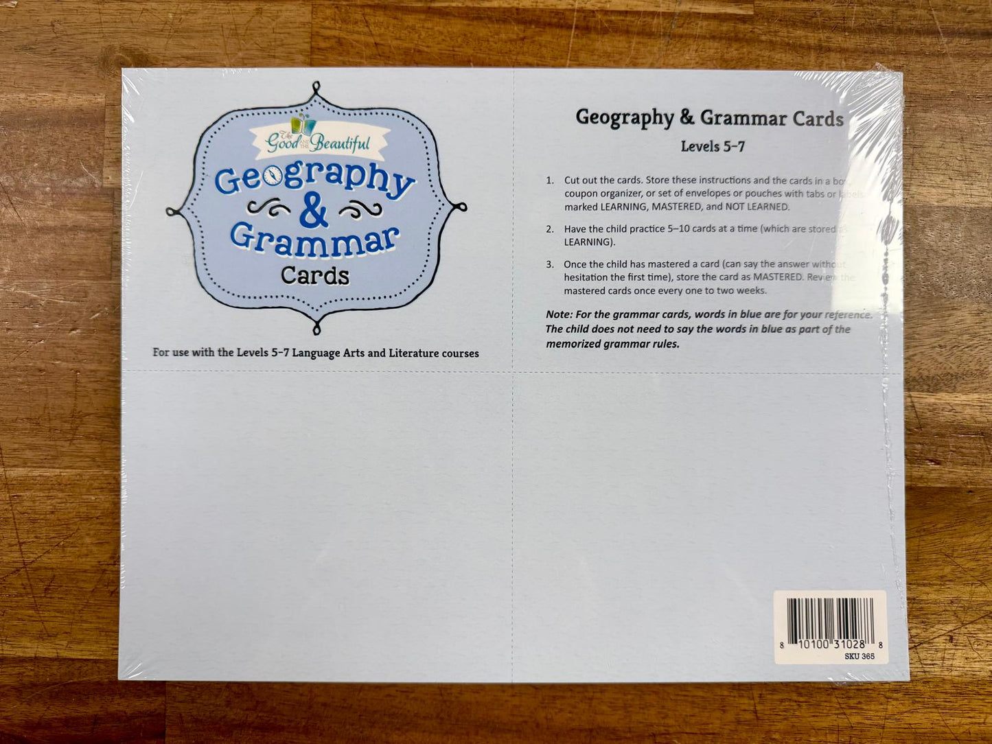 TGTB Geography & Grammar Cards Levels 5-7 Brand New