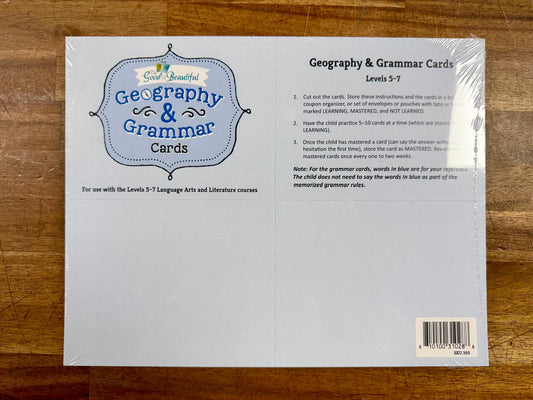 TGTB Geography & Grammar Cards Levels 5-7 Brand New