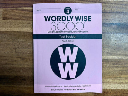 Wordly Wise 3000 Book 4 Test Booklet 4th Ed - Acceptable