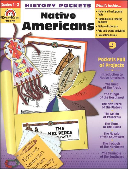 Evan-Moor History Pockets Native Americans Grades 1-3 - CONDITION Good and Clean