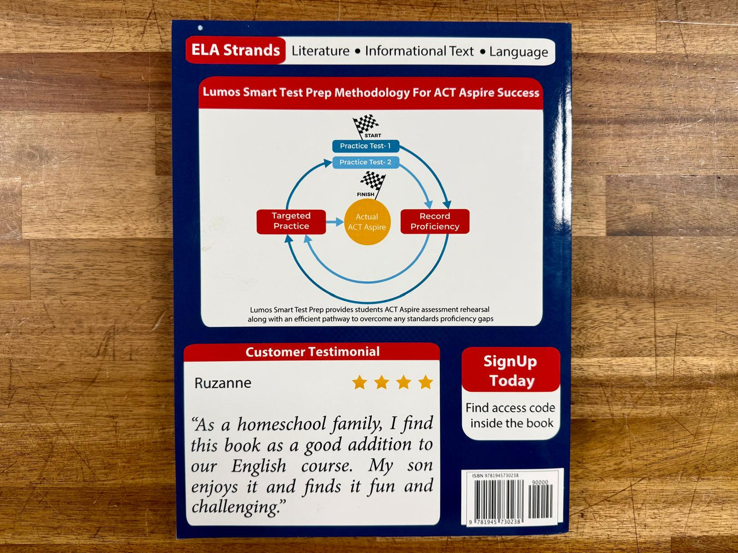 ACT Aspire English Language Arts ELA Practice Grade 8 Workbook