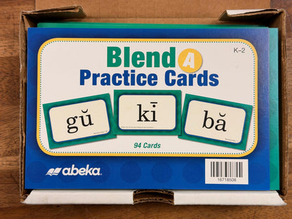 Abeka Blend A & B Practice Cards & Clue Cards Complete Box Set