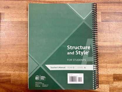 Structure & Style for Students Yr 2 Lv A Teacher Manual VG