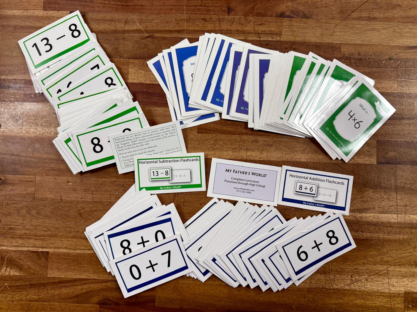 Math Flashcard SET: MFW Addition & Subtraction, TGTB Multiplication