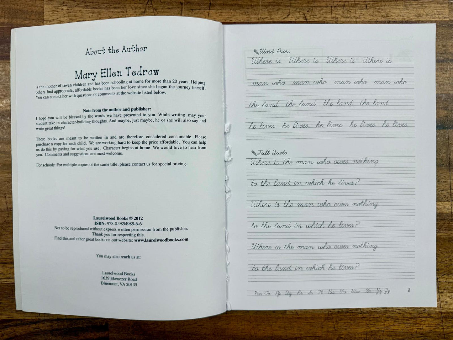 Patriotic Penmanship Grade 6 - Mary Tedrow - missing pgs 1-7