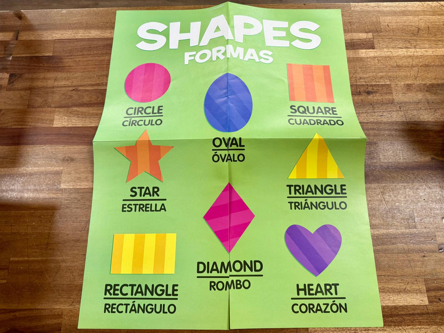 Teaching Tree Posters of 2: Colors & Shapes Eng & Spanish