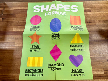 Teaching Tree Posters of 2: Colors & Shapes Eng & Spanish