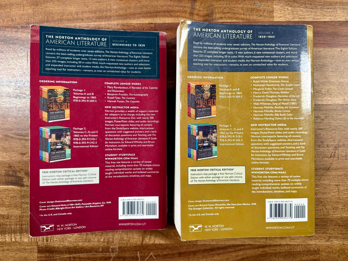 The Norton Anthology of American Literature 8th Ed Vol. A & B