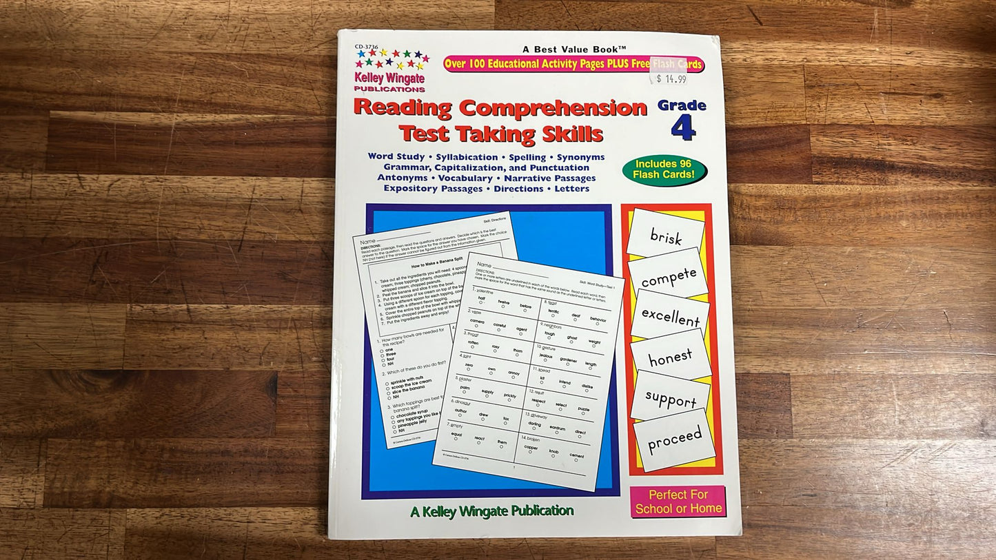 Kelley Wingate Reading Comp Test Taking Skills Gr 4