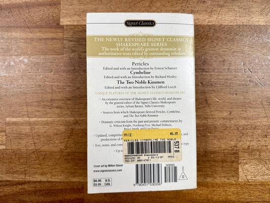 Pericles/Cymbeline/The Two Noble Kinsmen (Signet Classics)