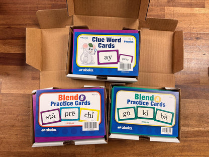 Abeka Blend A & B Practice Cards & Clue Cards Complete Box Set