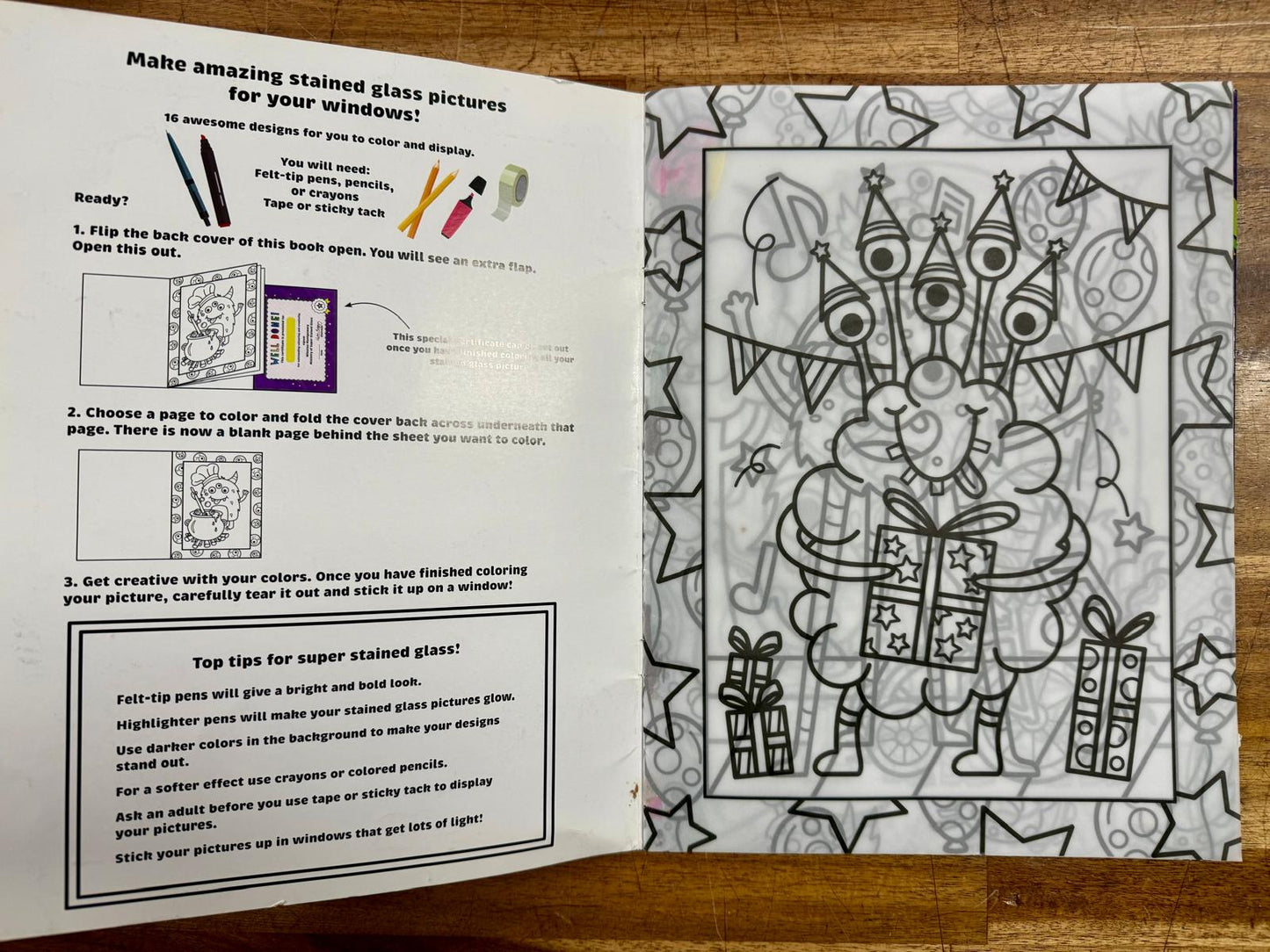 Stained Glass Coloring Monsters (Color & Create) - Good