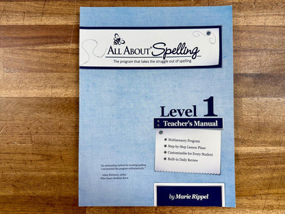 All About Spelling Level 1 Teacher Manual - Good & Clean