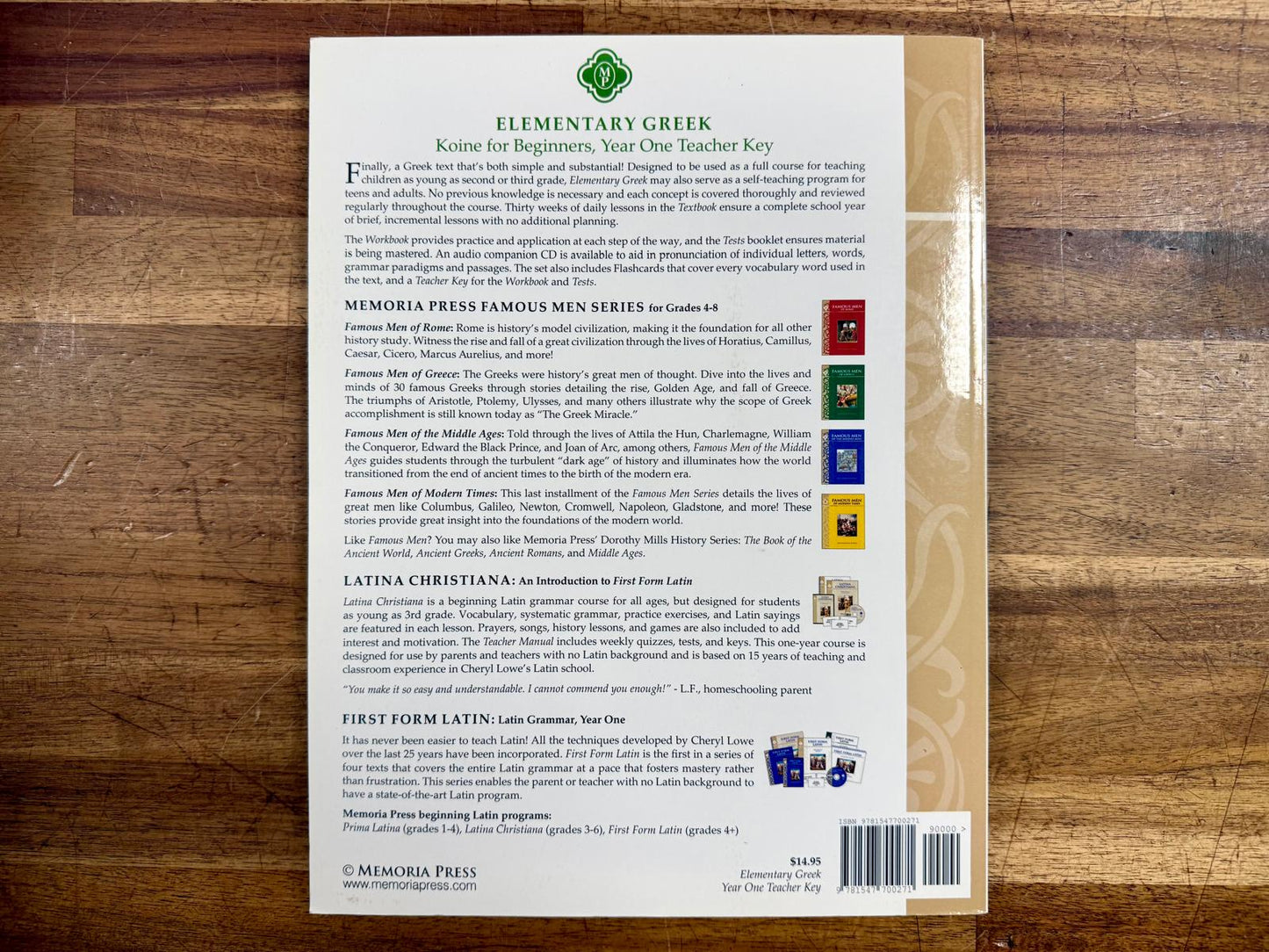 MP Elementary Greek Year One Teacher Key