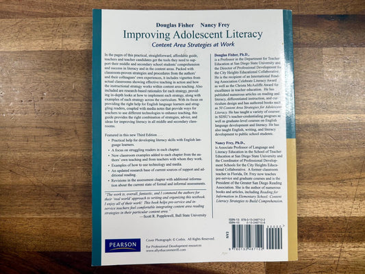 Improving Adolescent Literacy 3rd - Content Area Strategies