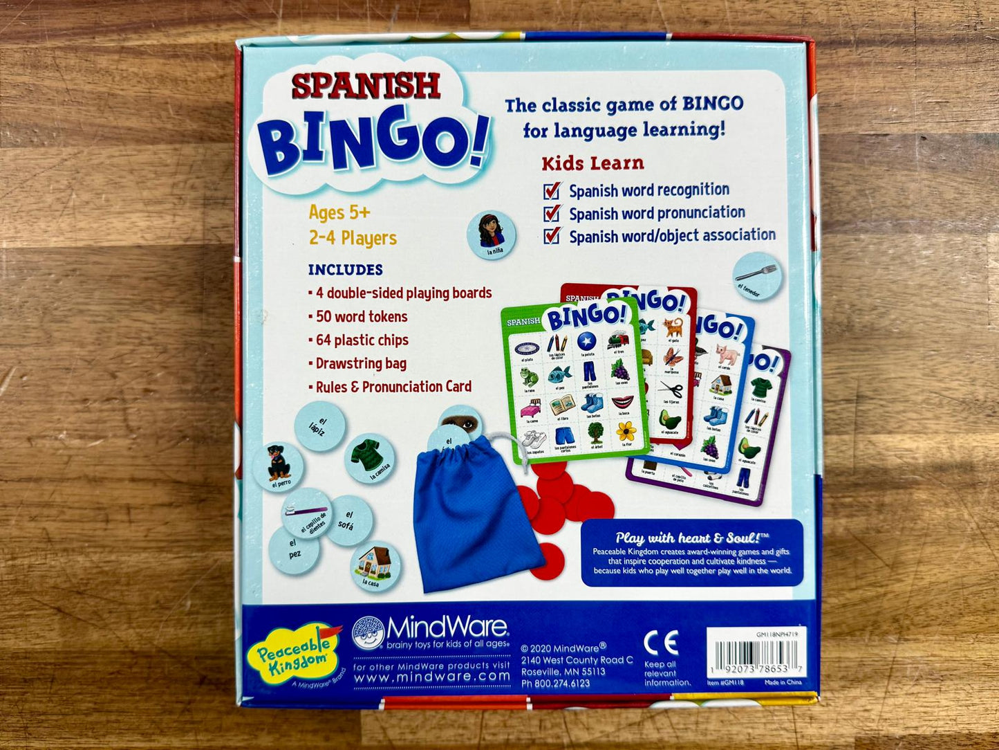 Spanish BINGO Learn Spanish Words Ages 5+ MindWare - New