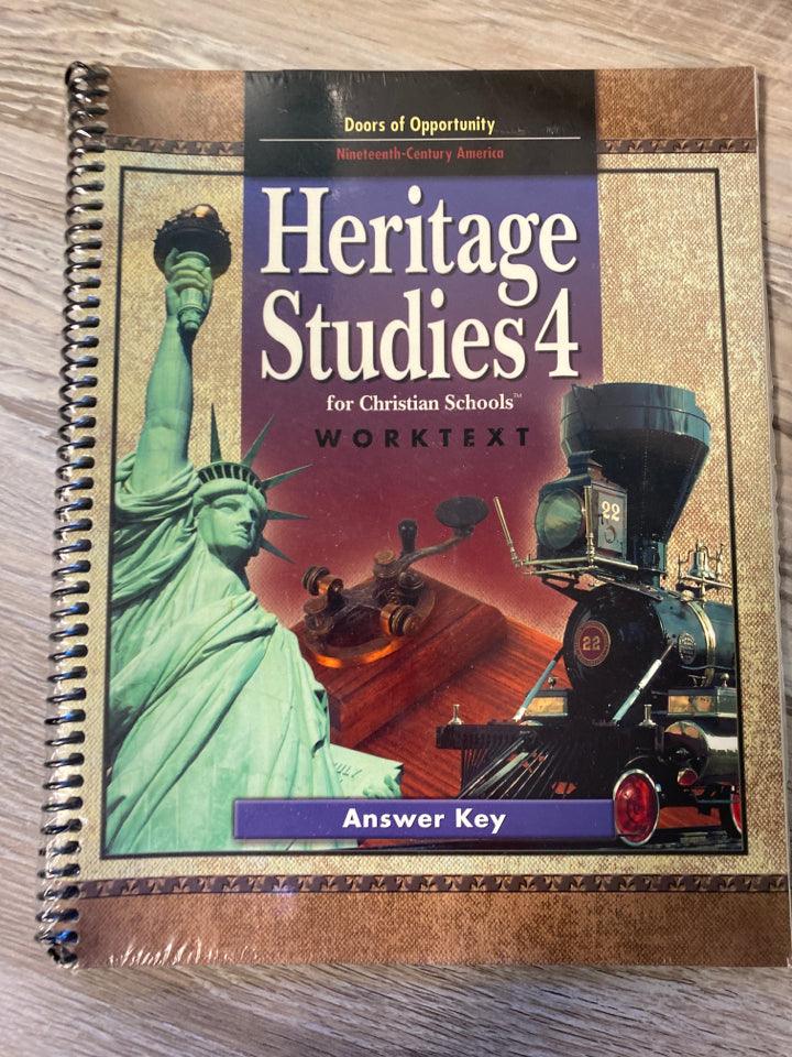 BJU Heritage Studies 4 Worktext Answer Key; First Edition — additional copy