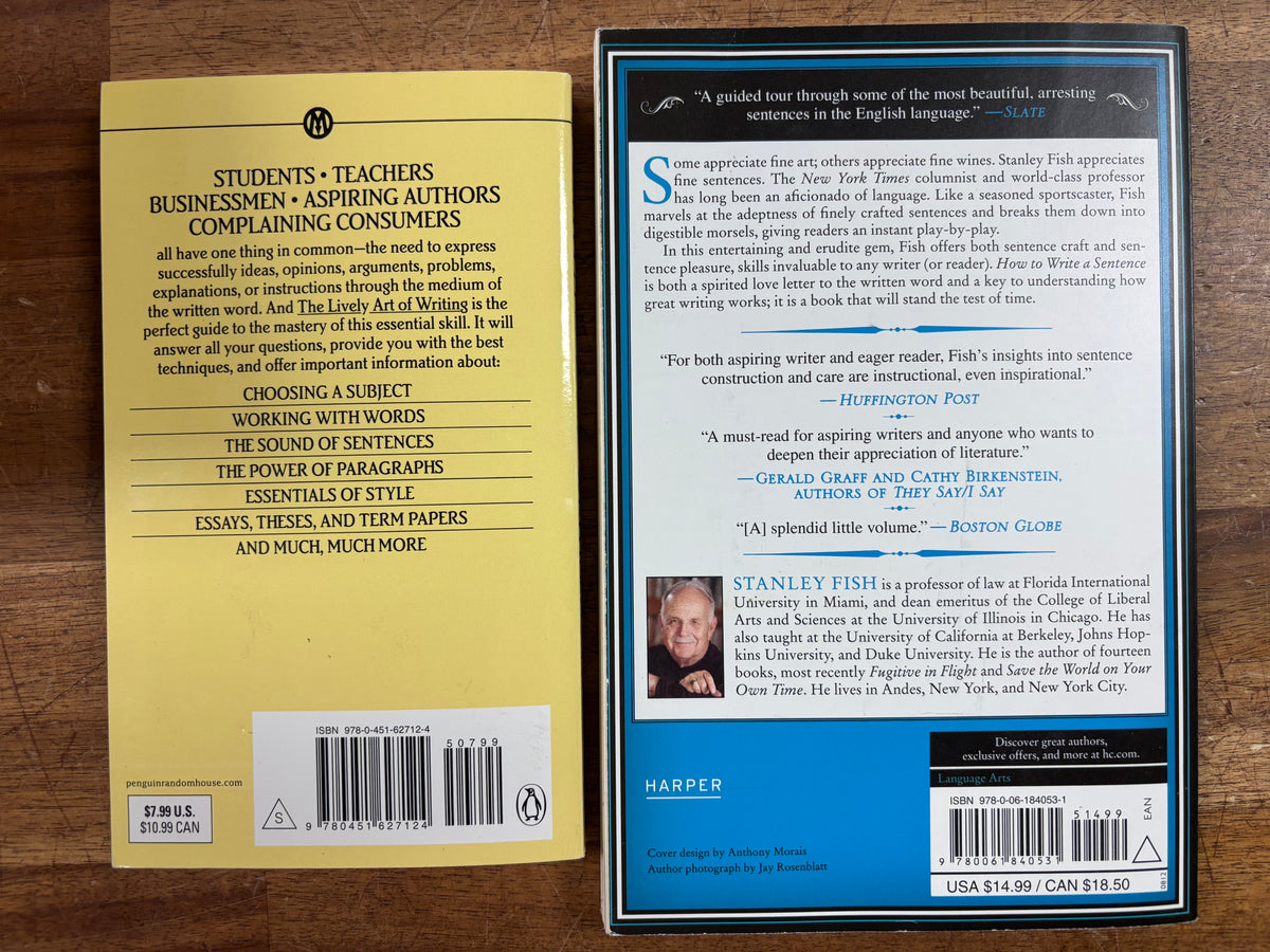 Lively Art of Writing & How to Write a Sentence - 2 Books
