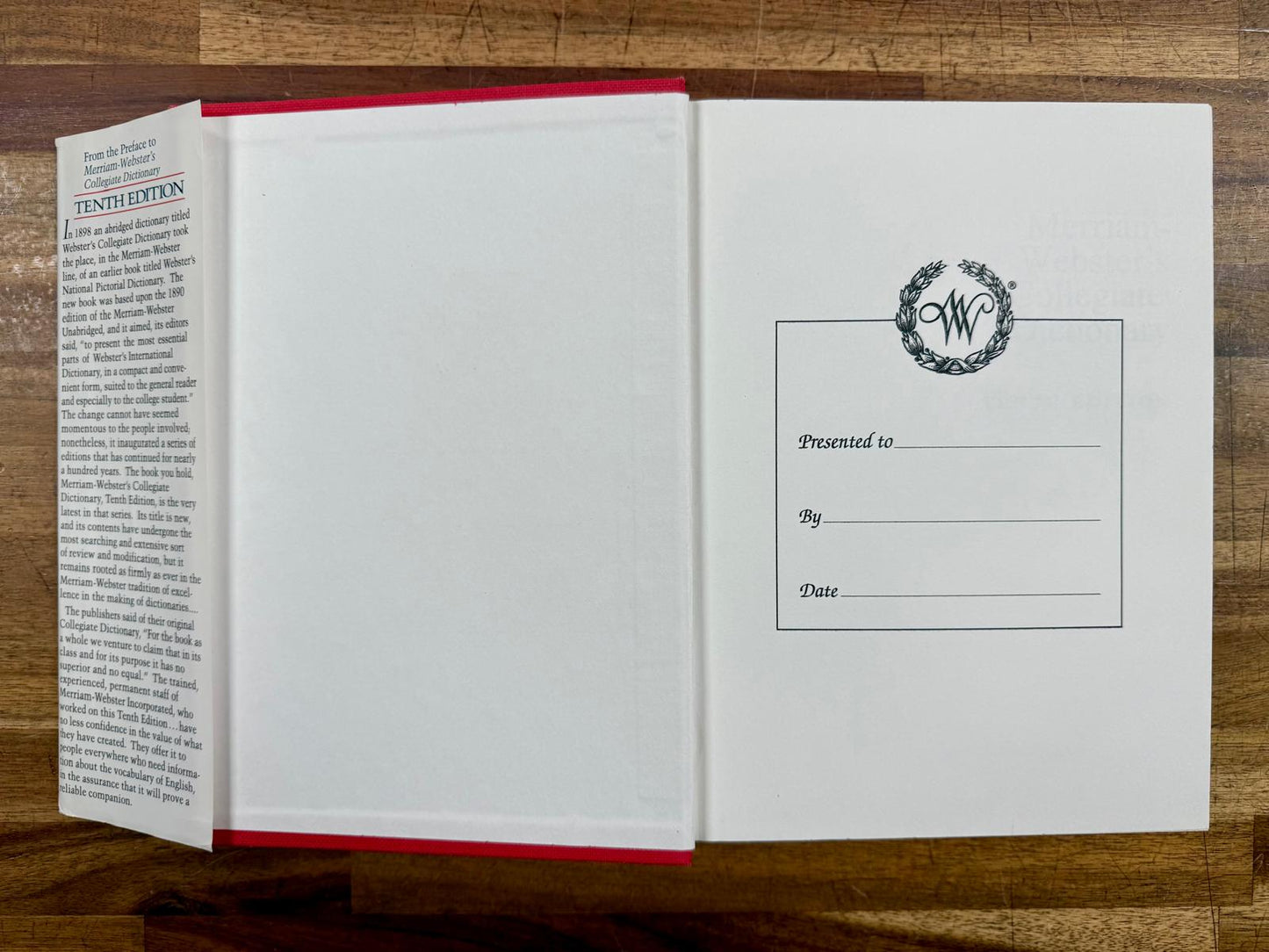 Merriam-Webster's Collegiate Dictionary 10th Ed - HC, VG