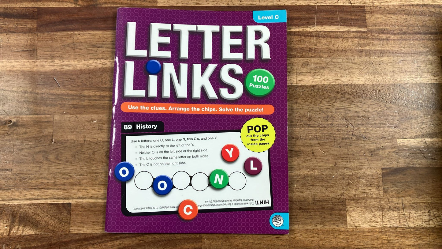 MindWare Letter Links Level C 100 Puzzles - Like New