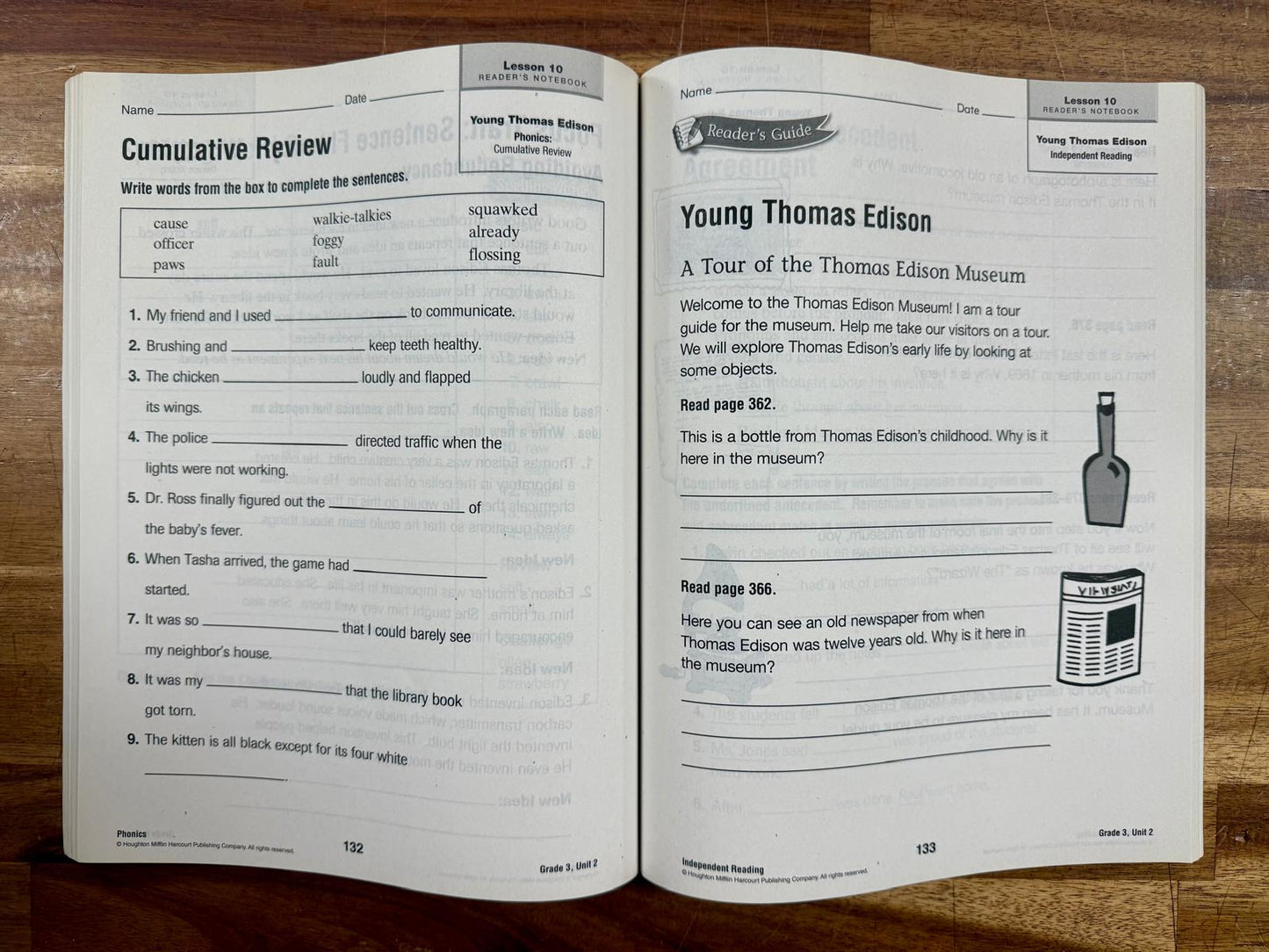 Journeys Common Core Reader's Notebook Grade 3 Vol 1 &2