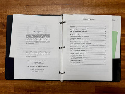 Teaching Writing Structure & Style Seminar Workbook - Acceptable