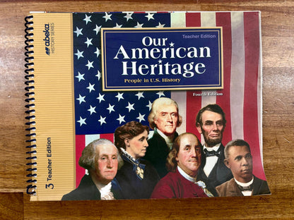 Abeka Our American Heritage 3 Teacher Edition 4th Ed