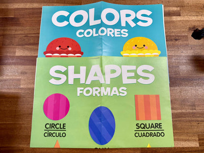 Teaching Tree Posters of 2: Colors & Shapes Eng & Spanish