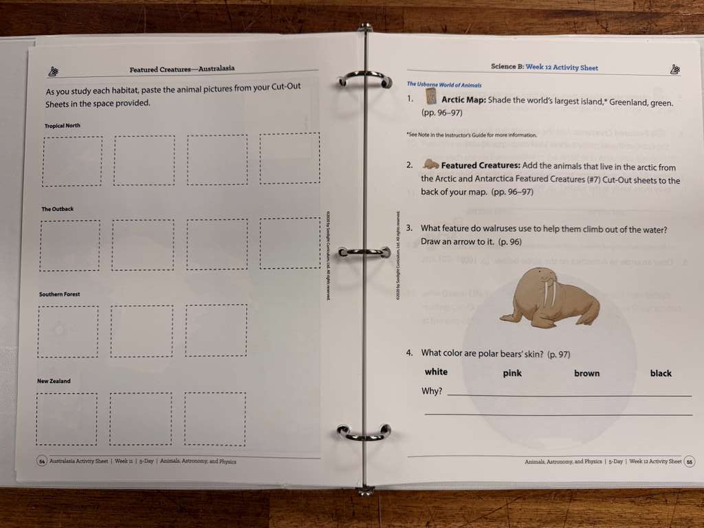 Sonlight  B Animals, Astronomy & Physics Instructor's Guide