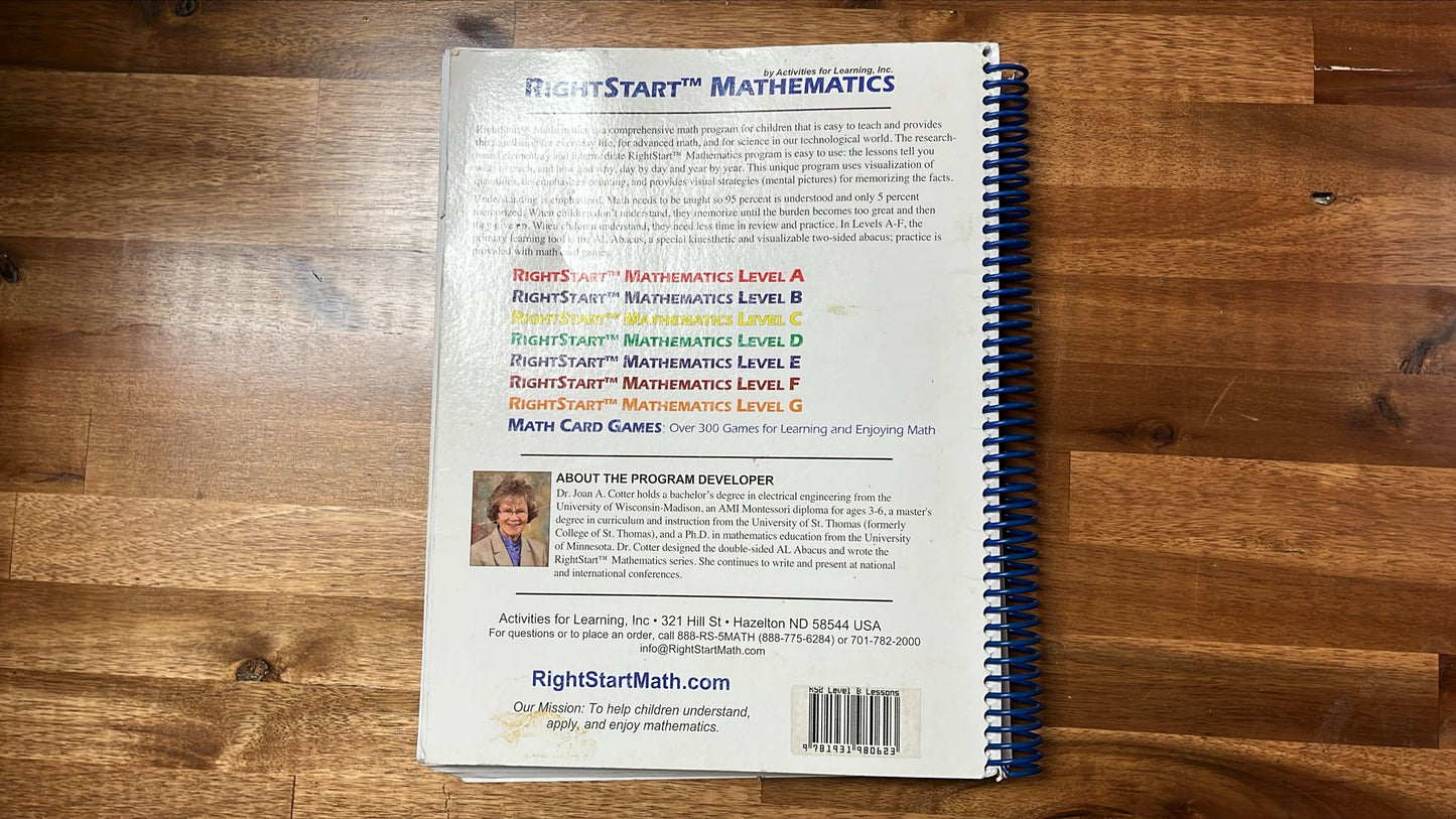 RightStart Mathematic Level B Lessons (2nd Ed)