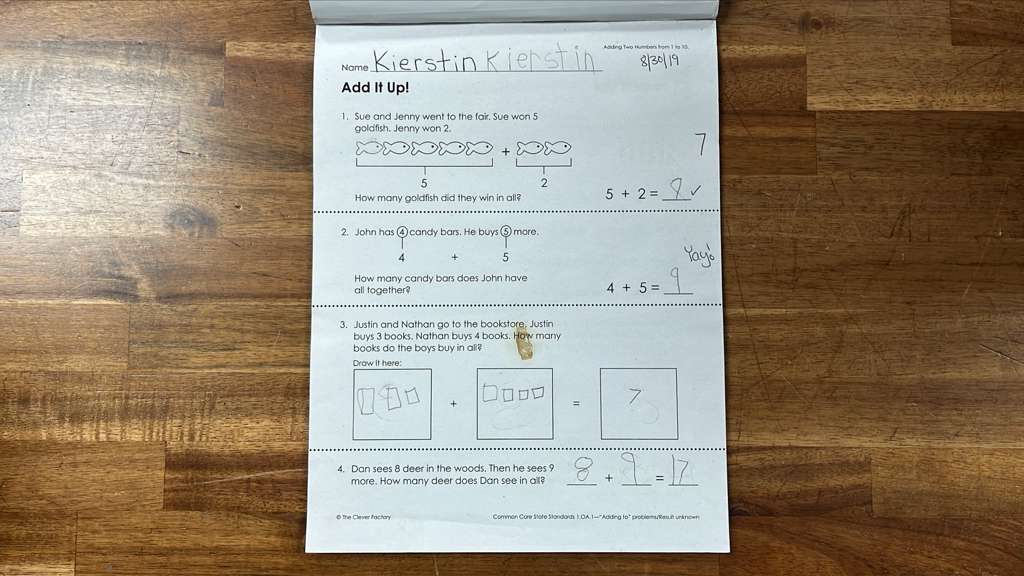 Teaching Tree Standard Based Worksheets Word Problems Set