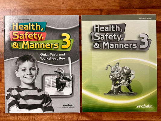 Abeka Grade 3 Health Safety Manners & Science Key Set of 4 - VG