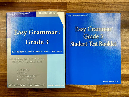 Easy Grammar Grade 3 SET: Teacher Ed & Student Test - Clean