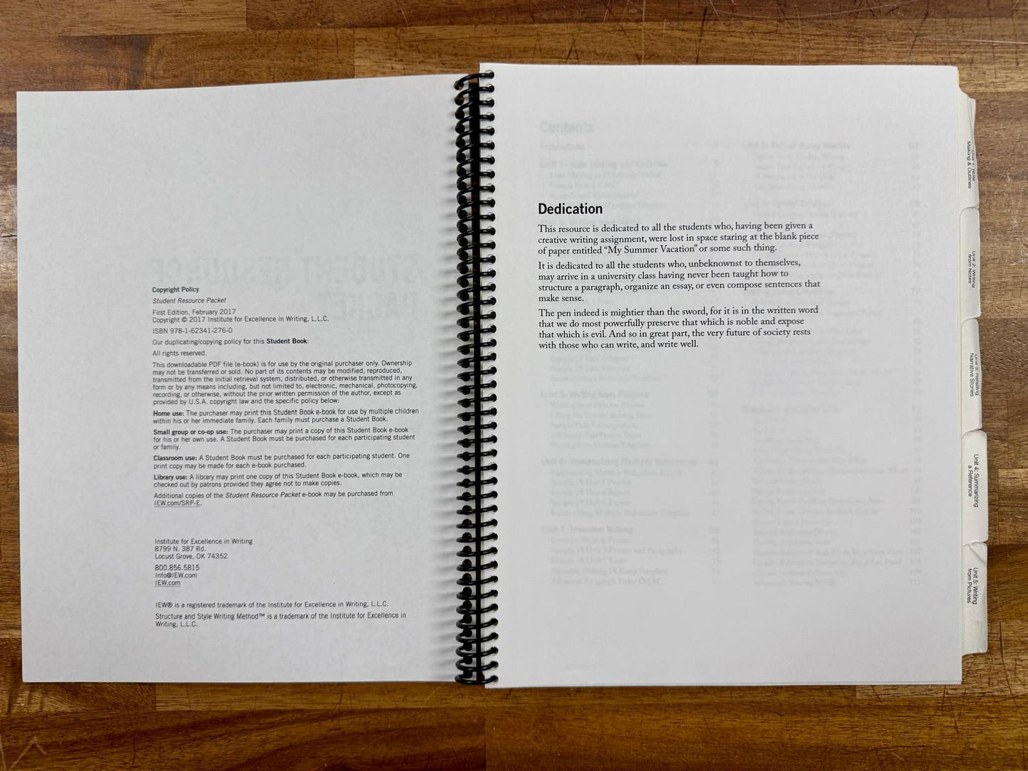 IEW Student Resource Packet 1st Ed - Good & Clean