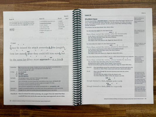 IEW Fix It Grammar: Mowgli & Shere Khan Teacher Manual - VG