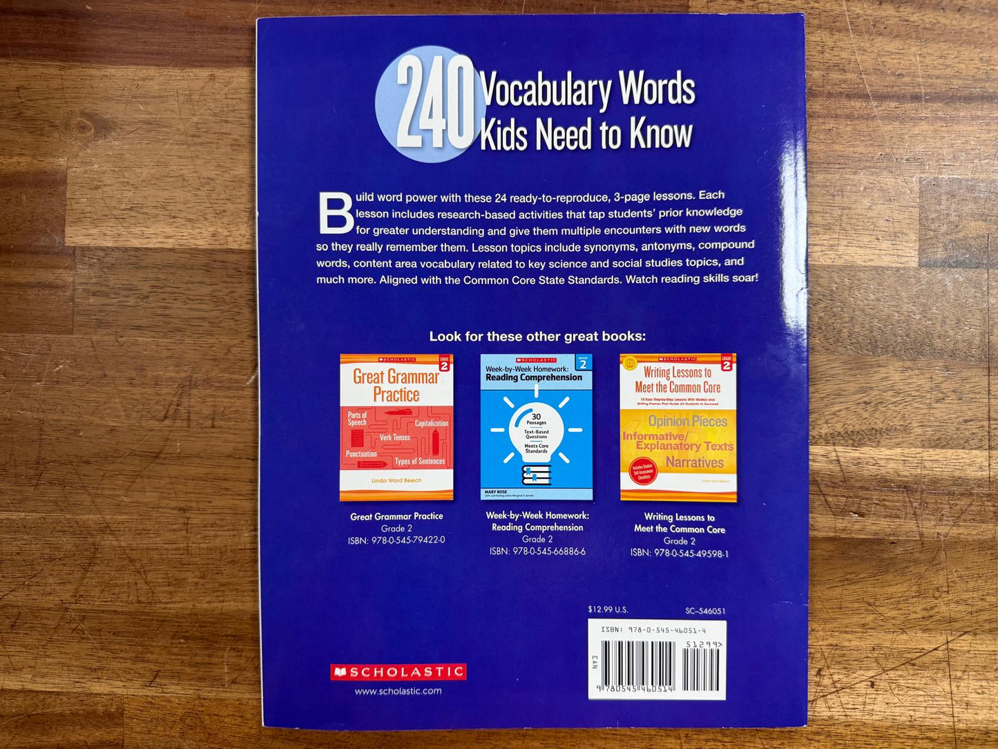 240 Vocabulary Words Kids Need to Know: Grade 2 - Clean