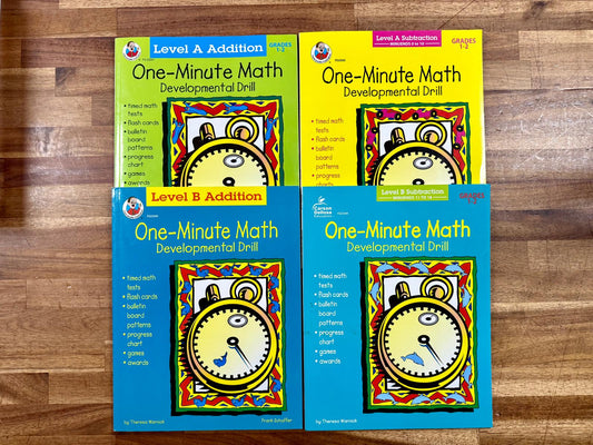 One-Minute Math Developmental Drill Grade 1-2 Lvl A & B SET