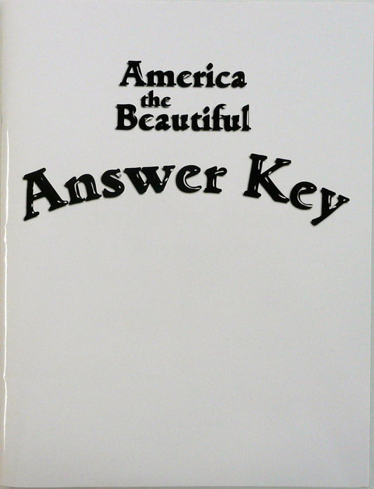 Notgrass America the Beautiful Answer Key - CONDITION Good & Clean