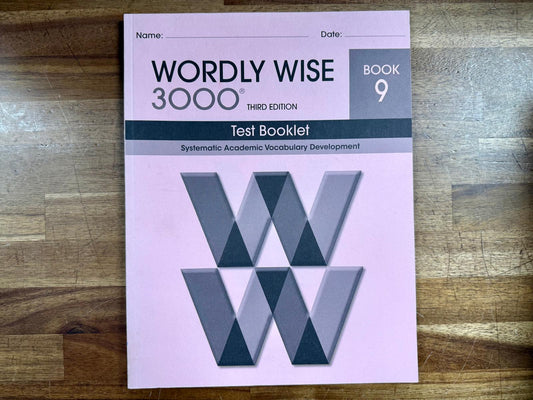 Wordly Wise 3000 Test Booklet Book 9 - Like New