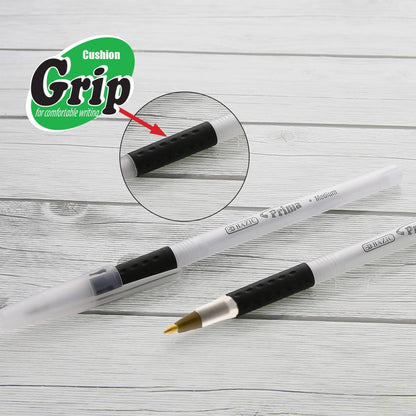 Prima Black Stick Pen w/ Cushion Grip (8/Pack)