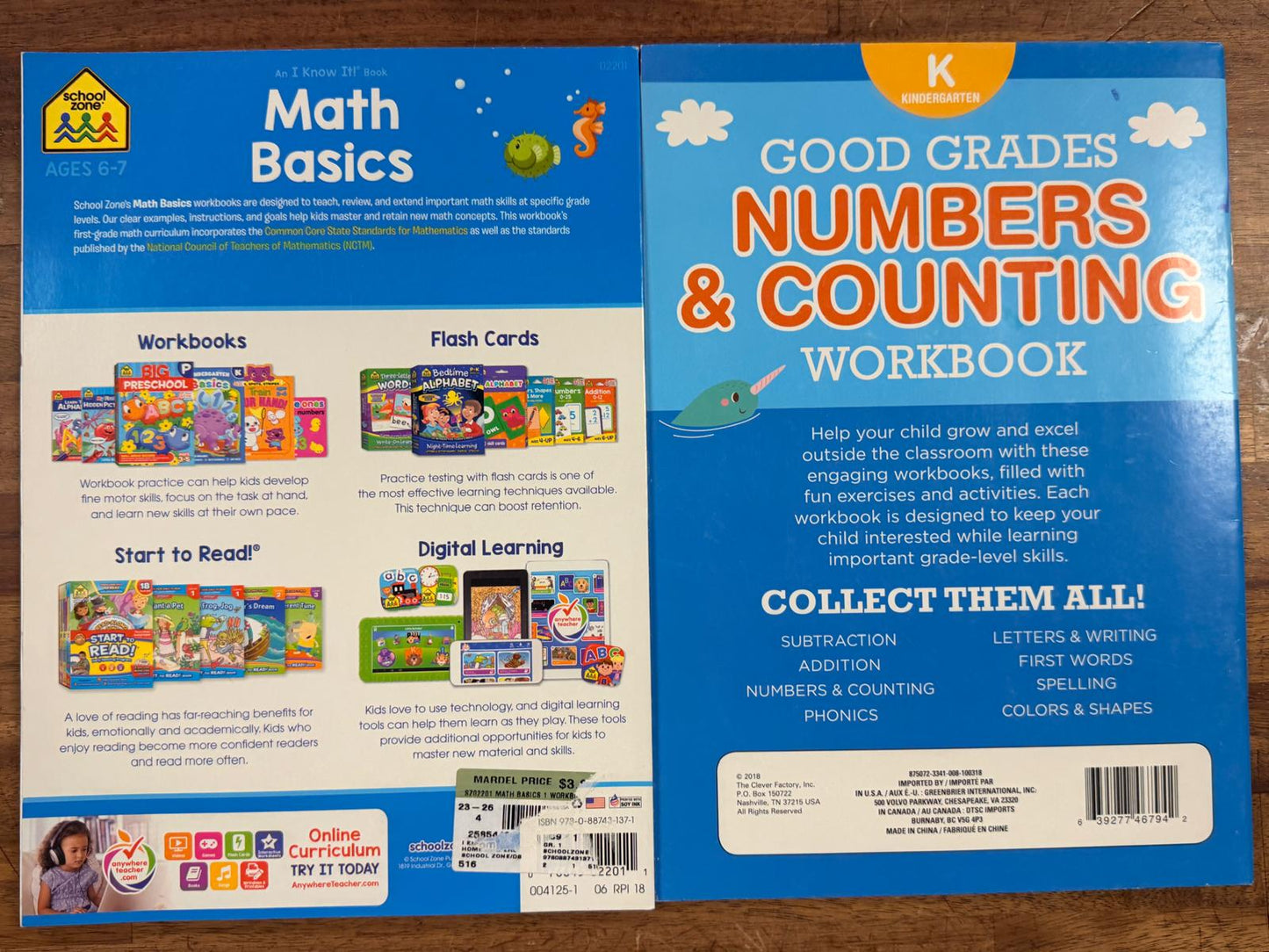 Early Math Workbooks Set of 2: Kindergarten/First Grade