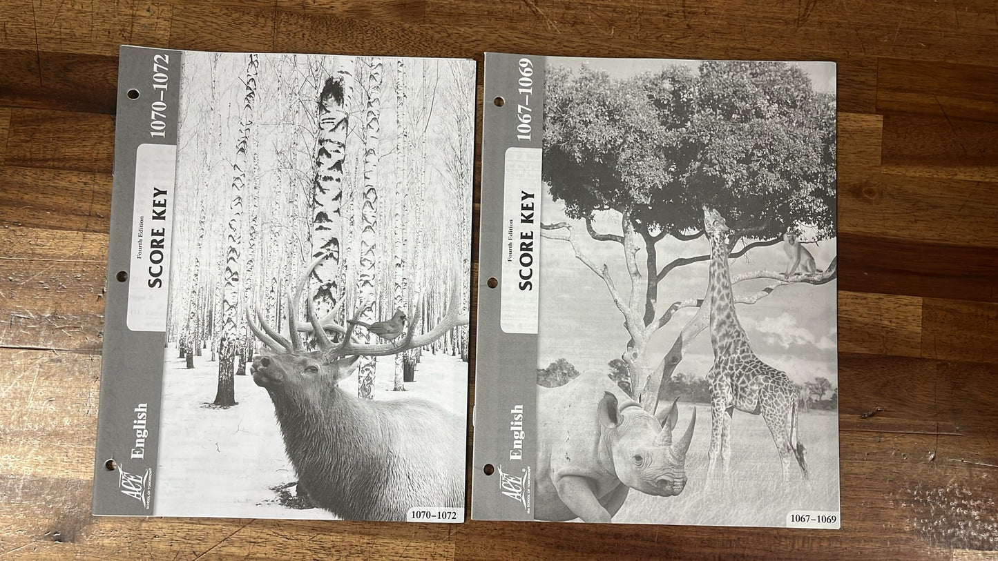 ACE School of Tomorrow English Score Keys 1061-1072 4th Ed