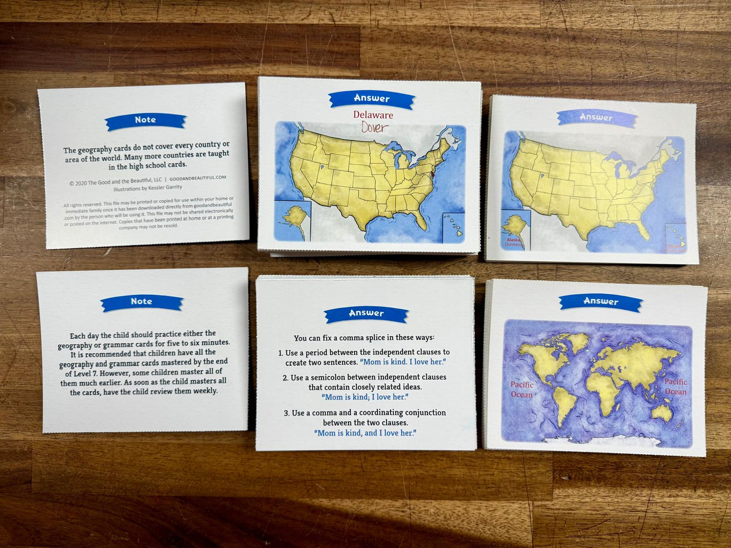TGTB Geography & Grammar Cards Grades 5-7 - Good