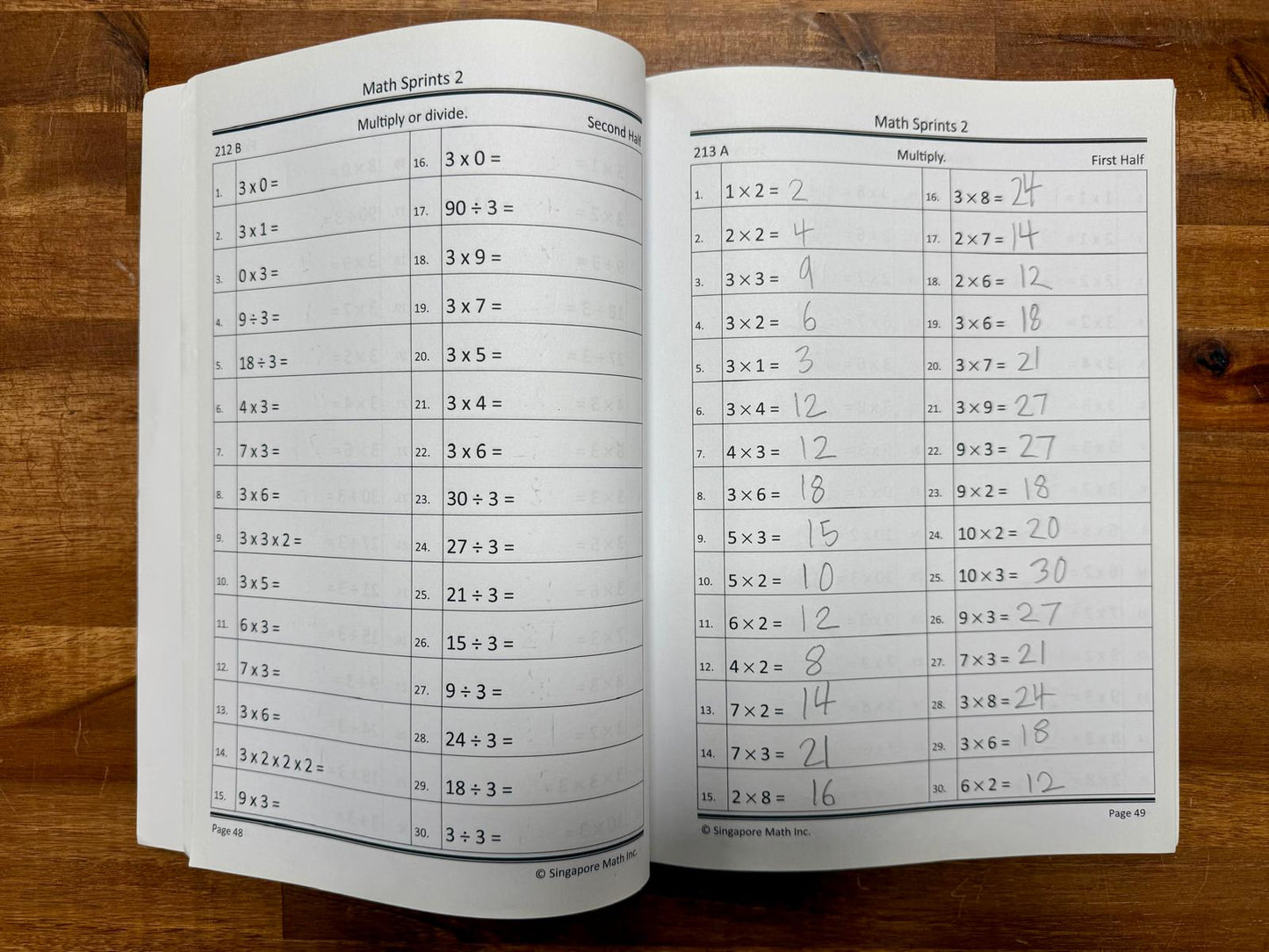 Math Sprints Workbooks 2 & 3 SET